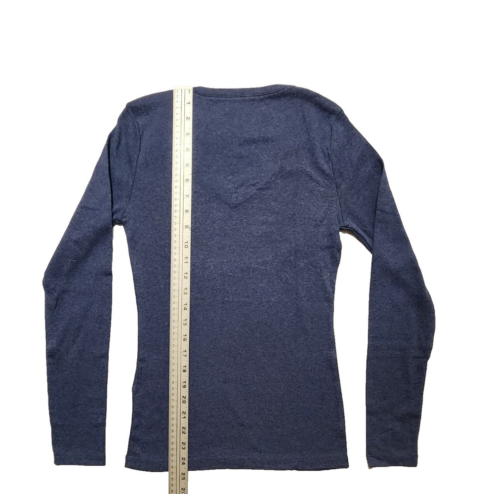 Tommy Hilfiger Women's T-shirt V-neck Long Sleeve Size Small Blue New - Picture 3 of 9